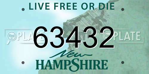 63432 New Hampshire License Plate