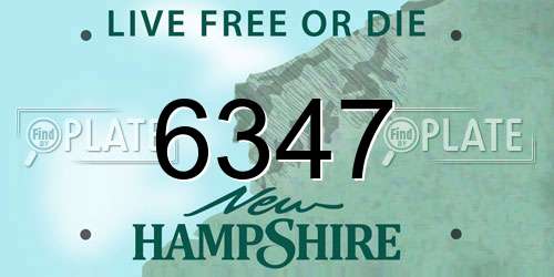 6347 New Hampshire License Plate