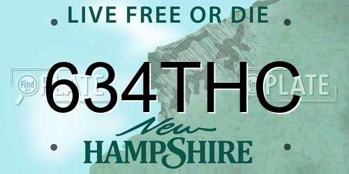 634THC New Hampshire License Plate