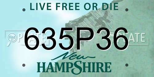 635P36 New Hampshire License Plate
