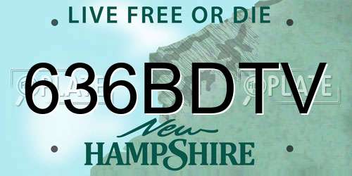 636BDTV New Hampshire License Plate