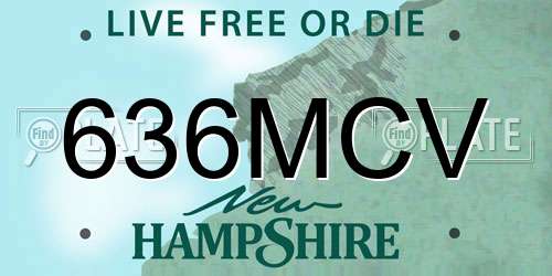 636MCV New Hampshire License Plate