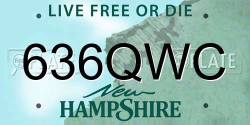 636QWC New Hampshire License Plate