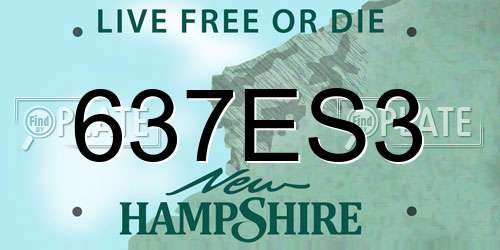 637ES3 New Hampshire License Plate