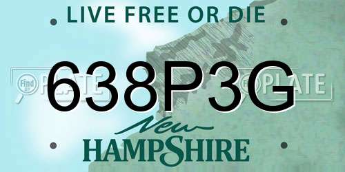 638P3G New Hampshire License Plate