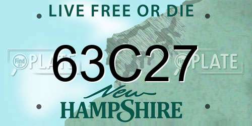63C27 New Hampshire License Plate