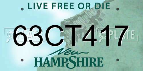 63CT417 New Hampshire License Plate