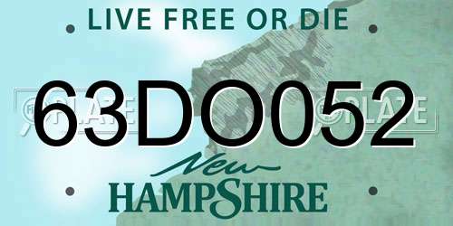 63DO052 New Hampshire License Plate