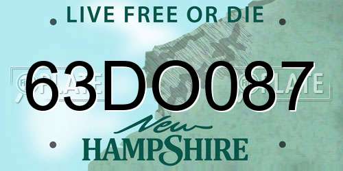 63DO087 New Hampshire License Plate