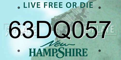63DQ057 New Hampshire License Plate