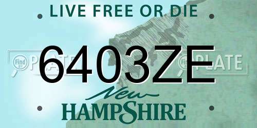 6403ZE New Hampshire License Plate