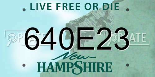 640E23 New Hampshire License Plate