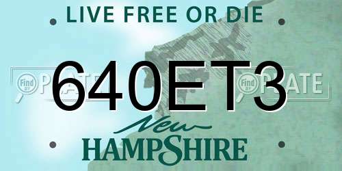 640ET3 New Hampshire License Plate