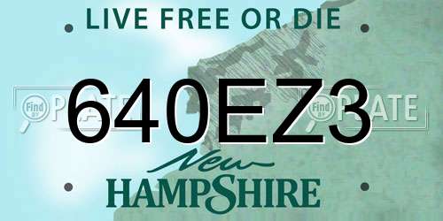 640EZ3 New Hampshire License Plate