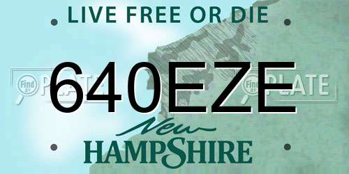 640EZE New Hampshire License Plate