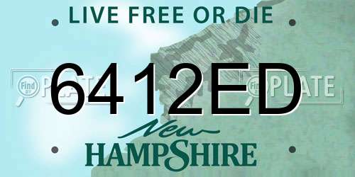 6412ED New Hampshire License Plate