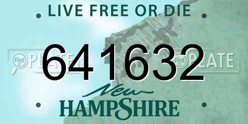 641632 New Hampshire License Plate