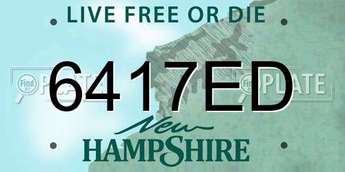 6417ED New Hampshire License Plate
