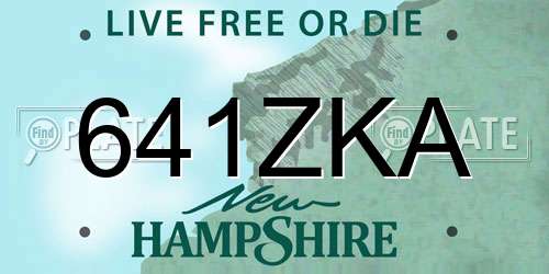 641ZKA New Hampshire License Plate
