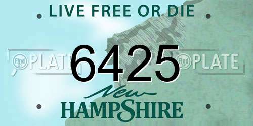 6425 New Hampshire License Plate