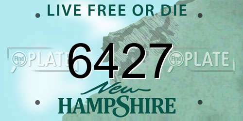 6427 New Hampshire License Plate