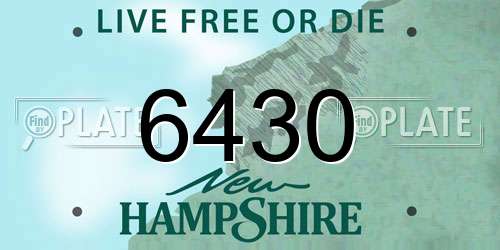 6430 New Hampshire License Plate