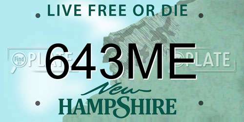 643ME New Hampshire License Plate