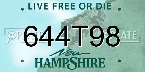 644T98 New Hampshire License Plate