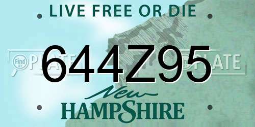 644Z95 New Hampshire License Plate