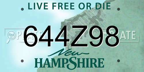 644Z98 New Hampshire License Plate
