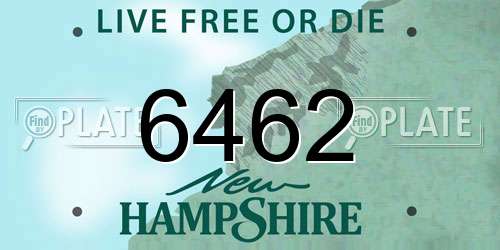 6462 New Hampshire License Plate
