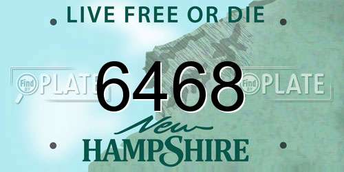 6468 New Hampshire License Plate