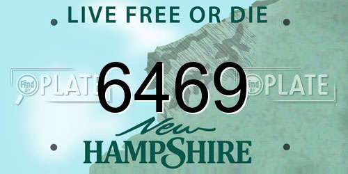 6469 New Hampshire License Plate