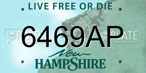 6469AP New Hampshire License Plate