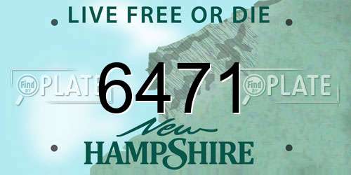 6471 New Hampshire License Plate