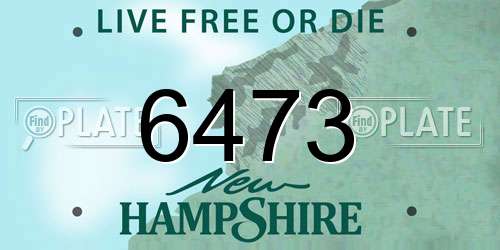 6473 New Hampshire License Plate