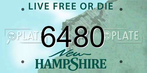 6480 New Hampshire License Plate