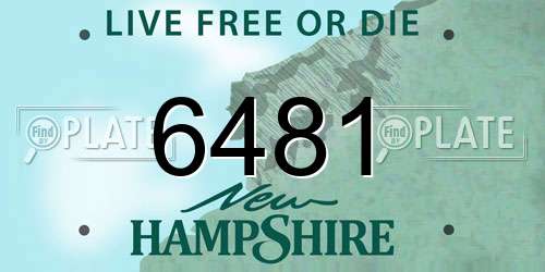 6481 New Hampshire License Plate