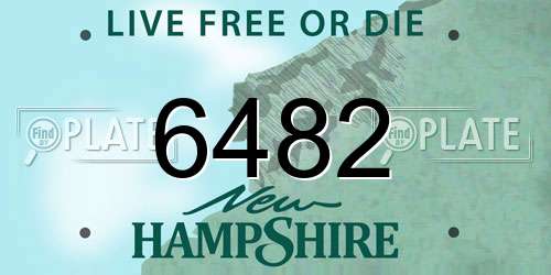 6482 New Hampshire License Plate