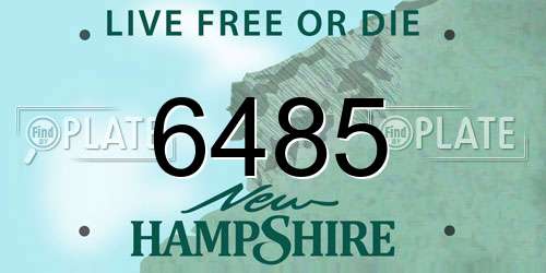 6485 New Hampshire License Plate