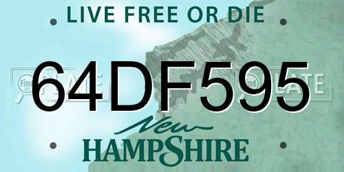 64DF595 New Hampshire License Plate