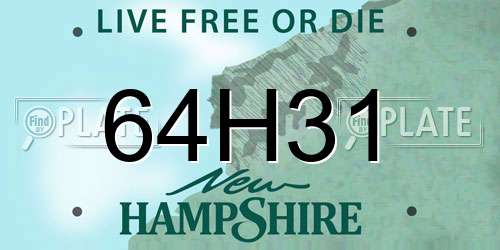 64H31 New Hampshire License Plate