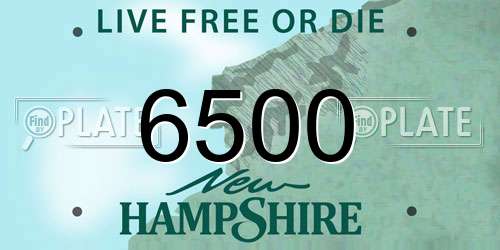 6500 New Hampshire License Plate