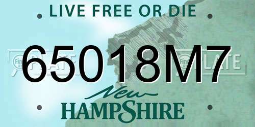 65018M7 New Hampshire License Plate