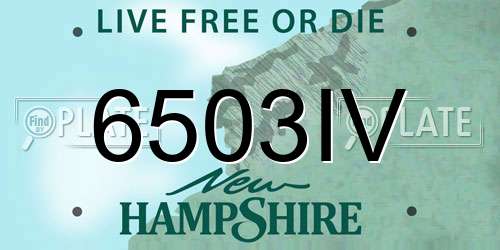 6503IV New Hampshire License Plate