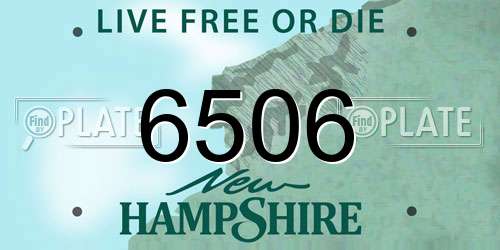 6506 New Hampshire License Plate