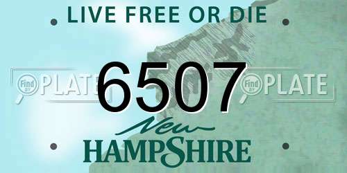 6507 New Hampshire License Plate