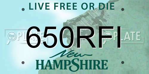 650RFI New Hampshire License Plate