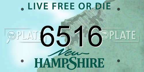 6516 New Hampshire License Plate
