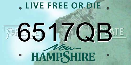 6517QB New Hampshire License Plate